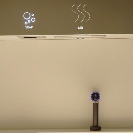 6015-PANEL, eingebautem Händetrockner und Seifenspender, 600x800